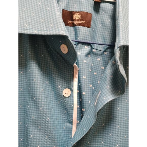 Preowned Circle of Gentlemen Button Down Dress Shirt - Size 16.5 / 42 Blue - Picture 13 of 16